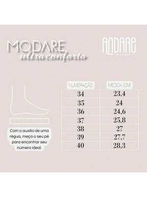 Sandalia Modare Ultra Conforto Anabela Ortopedica